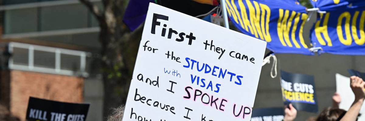 UCLA students, researchers, and demonstrators rally against the Trump administration