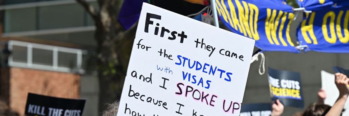 UCLA students, researchers, and demonstrators rally against the Trump administration