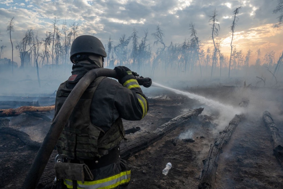 Ukraine firefighter in Kharkiv
