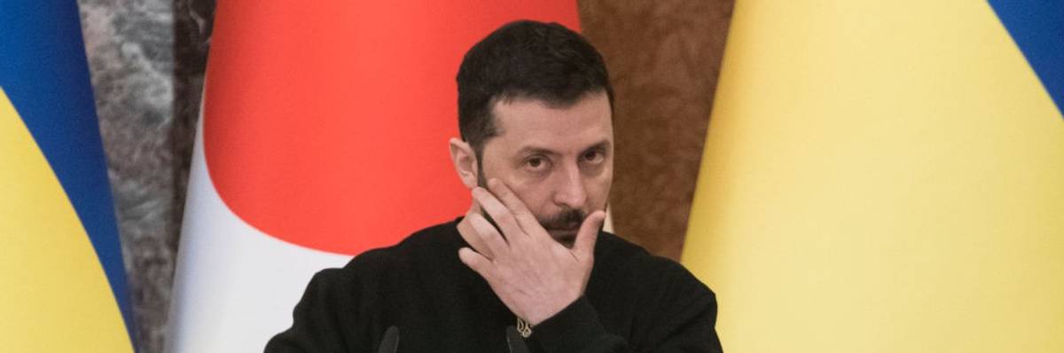 Ukraine's President Volodymyr Zelenskiy And Japanese Prime Minister Fumio Kishida During News Conference