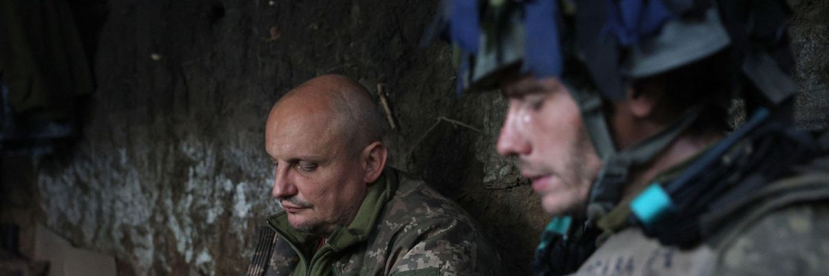 Ukraine soldiers on frontlines in Donetsk