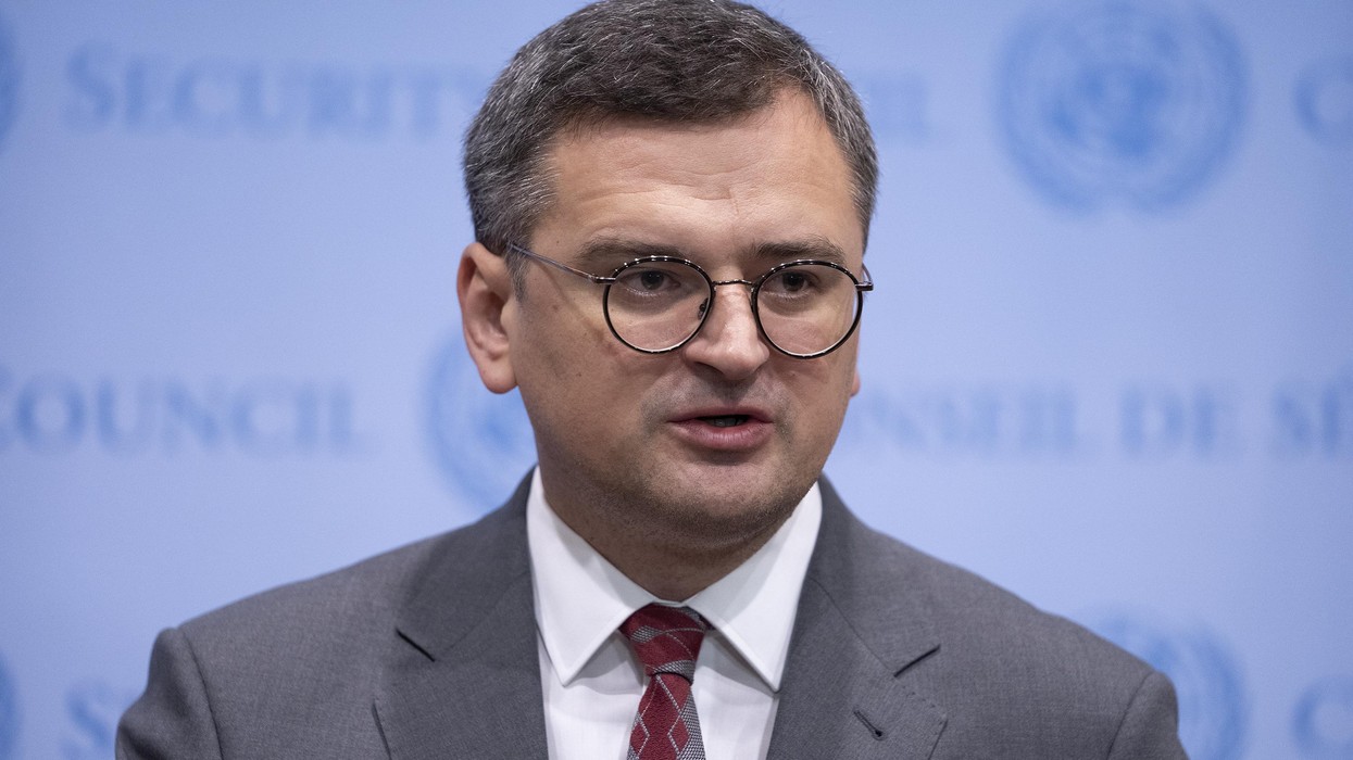 Ukrainian Foreign Minister Dmytro Kuleba speaks during a press conference