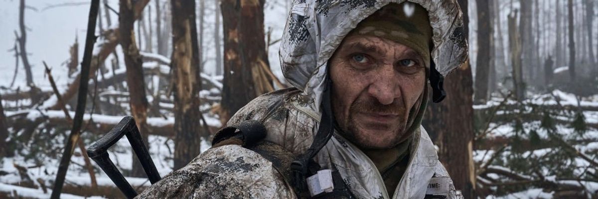 Ukrainian soldier on Kupiansk frontline January 27, 2024