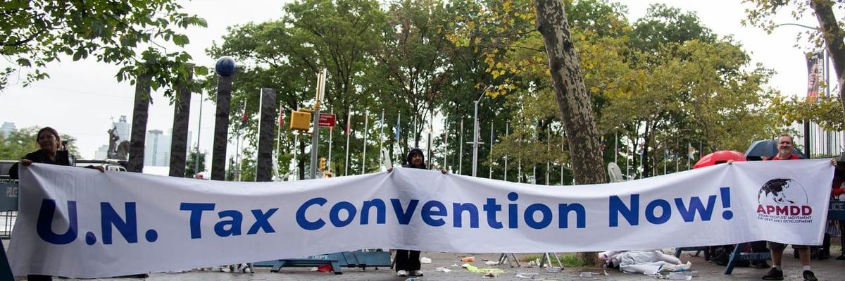 UN tax convention banner