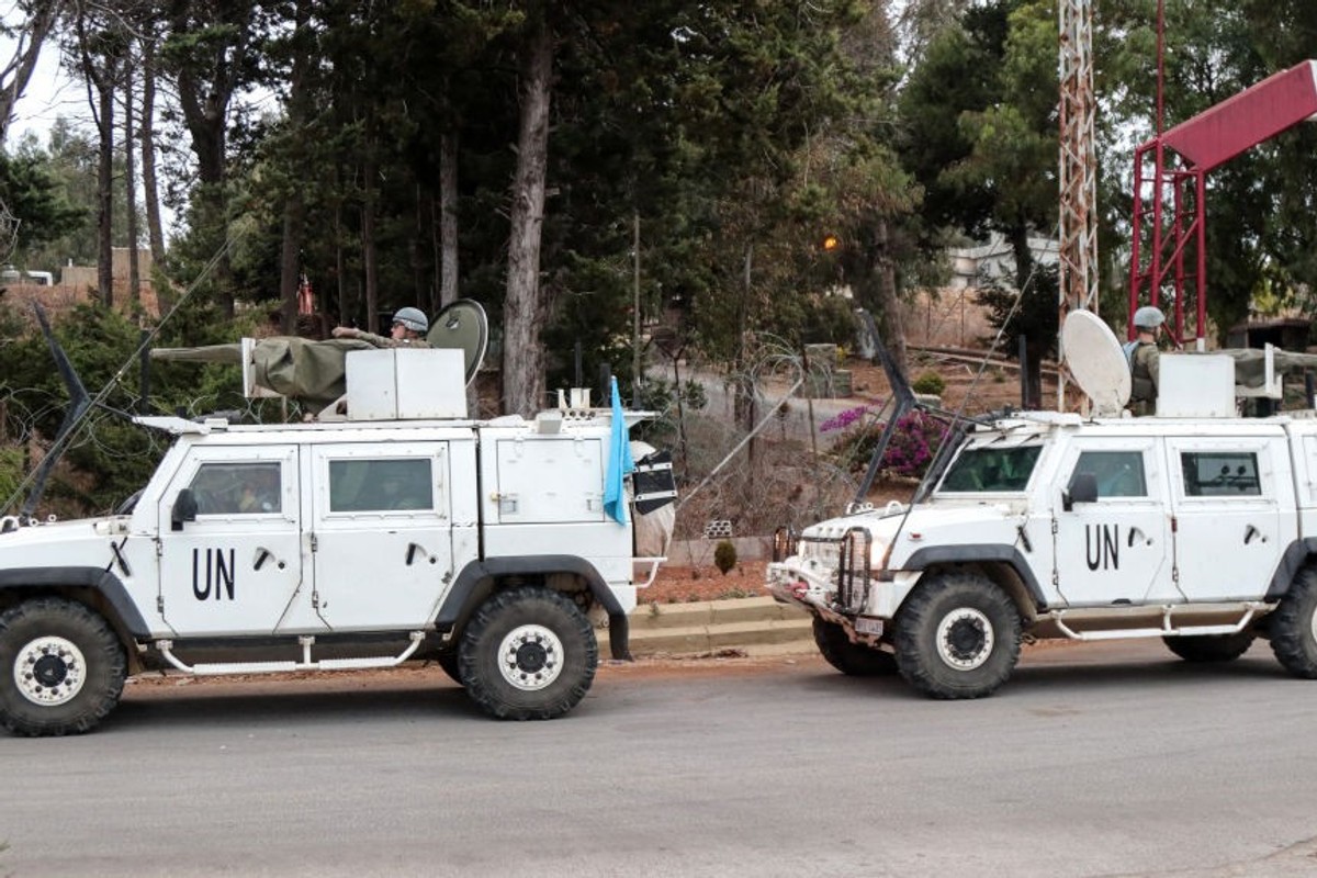 UNIFIL vehicles in southern Lebanon