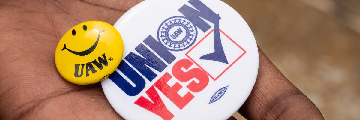 United Auto Workers button