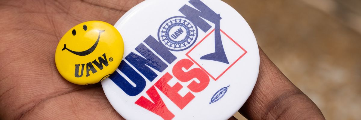 United Auto Workers button