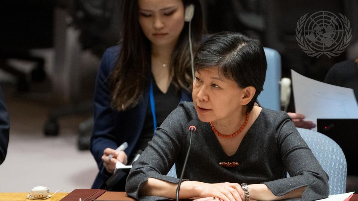 United Nations High Representative for Disarmament Affairs Izumi Nakamitsu briefs the U.N. Security Council on threats to international peace and security on March 31, 2023.