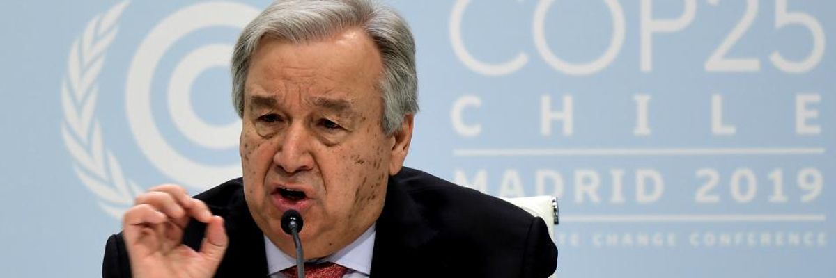 Decrying 'Utterly Inadequate' Efforts to Tackle Climate Crisis, UN Chief Declares 'Our War Against Nature Must Stop'