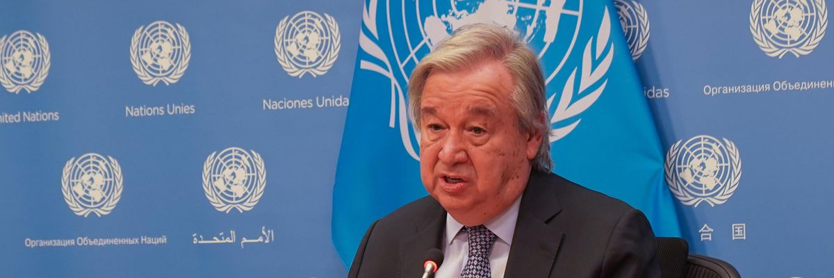 United Nations Secretary-General Antonio Guterres holds a press conference