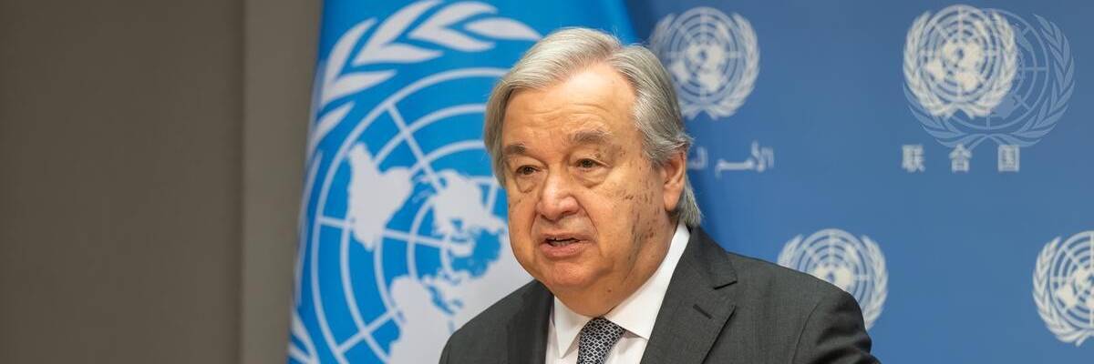 United Nations Secretary-General António Guterres speaks to reporters in New York City on May 17, 2023.