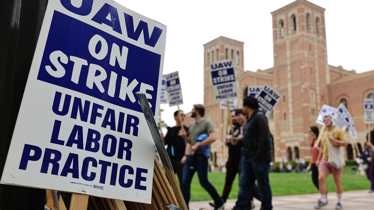 University of California, Los Angeles academic workers from United Auto Workers Local 4811 picket on the first day of their strike on May 28, 2024