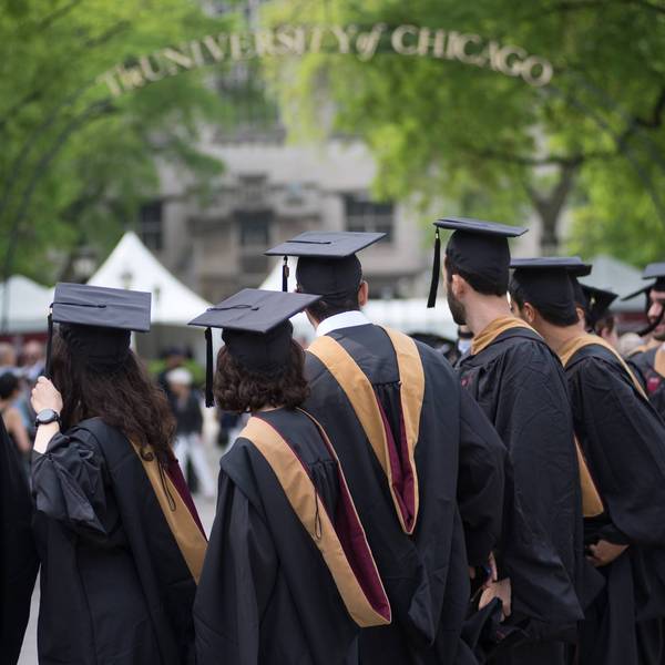 University of Chicago graduates celebrate during commencement ceremony