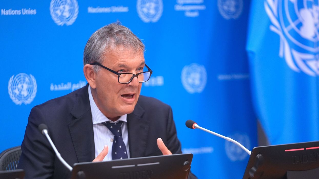 UNRWA chief Philippe Lazzarini speaks at the UN headquarters