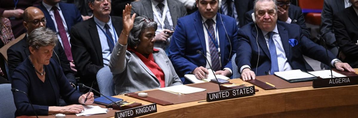 US Ambassador to the United Nations Linda Thomas-Greenfield during UN Security Council meeting