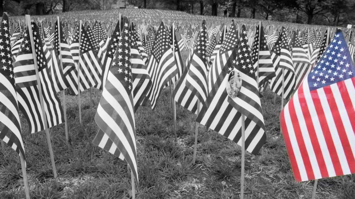US Flags on Memorial Day