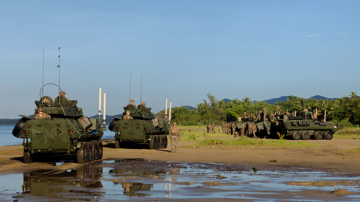 US Marines conduct light armored reconnaissance operations on Arroyo Beach, Puerto Rico