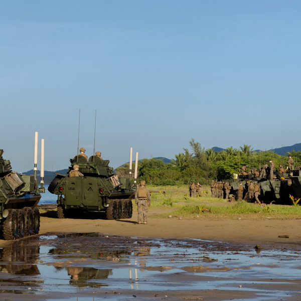 US Marines conduct light armored reconnaissance operations on Arroyo Beach, Puerto Rico