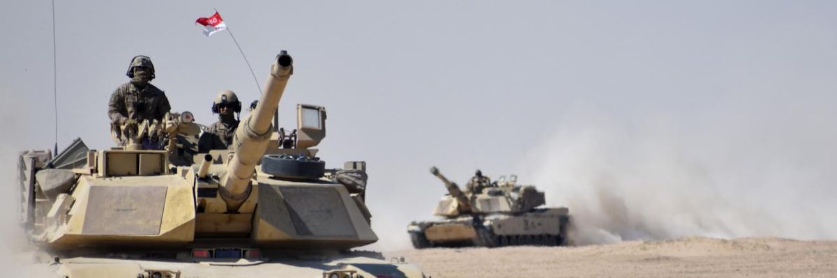US military tanks in the US Centcomm Area of Responsibility