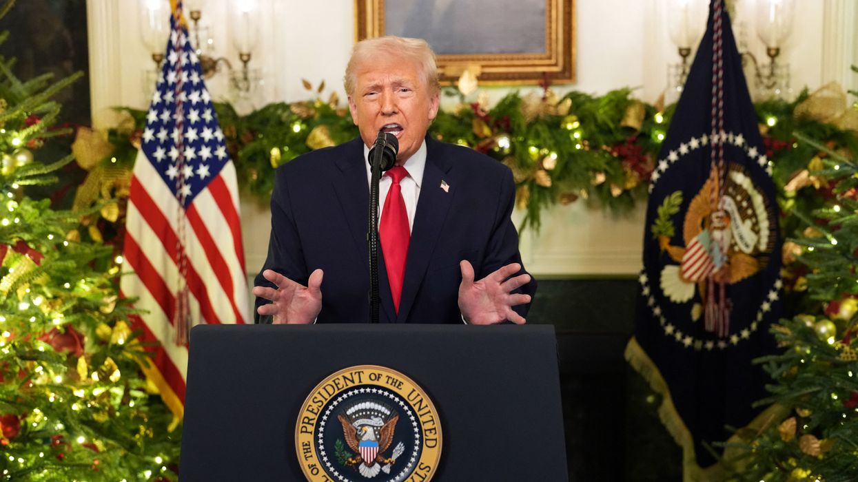 US President Donald Trump addresses the nation