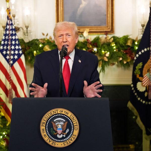 US President Donald Trump addresses the nation