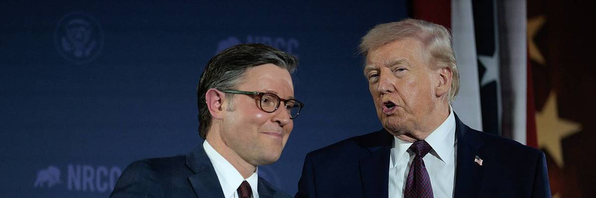 US President Donald Trump and House Speaker Mike Johnson