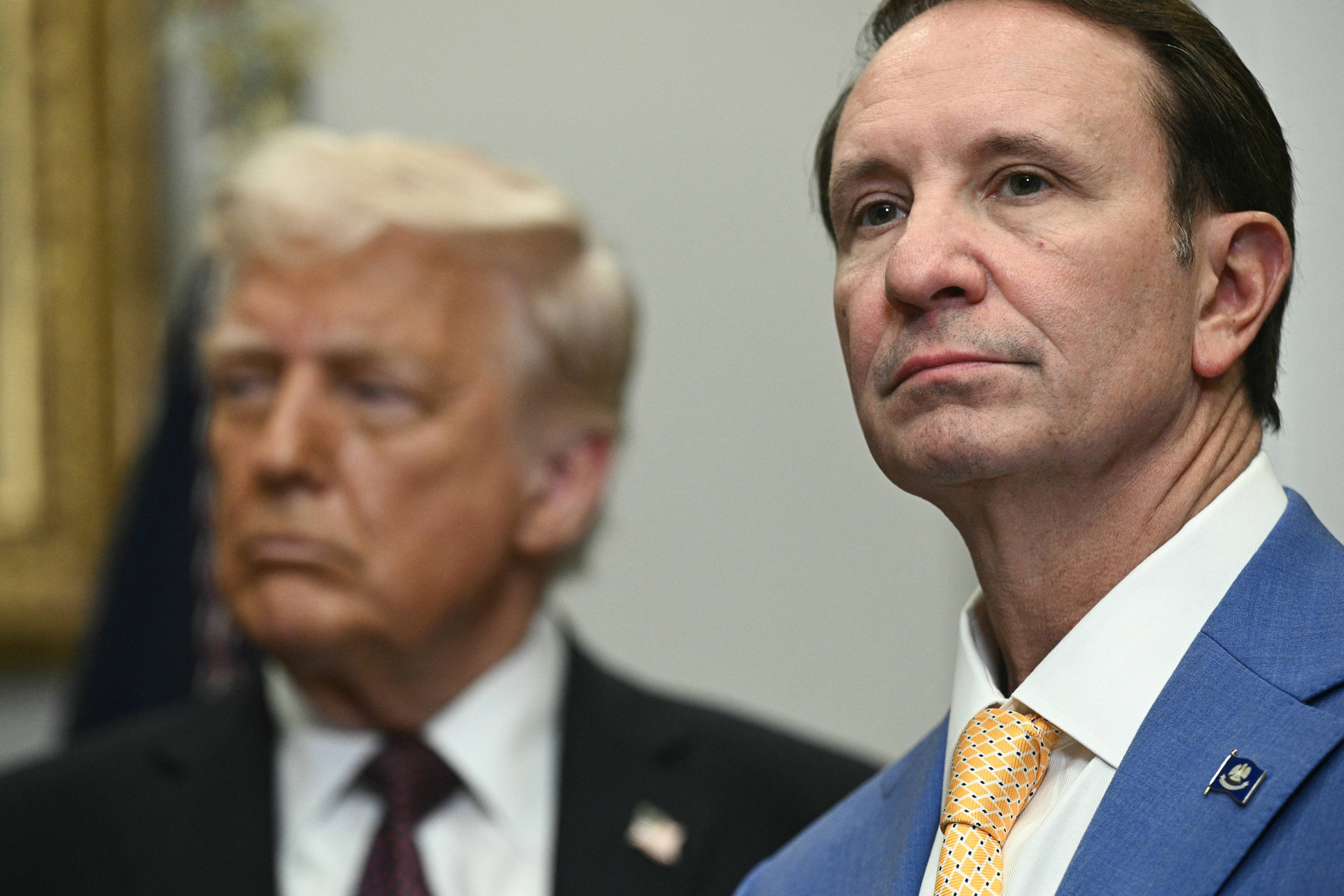 US President Donald Trump and Louisiana Governor Jeff Landry