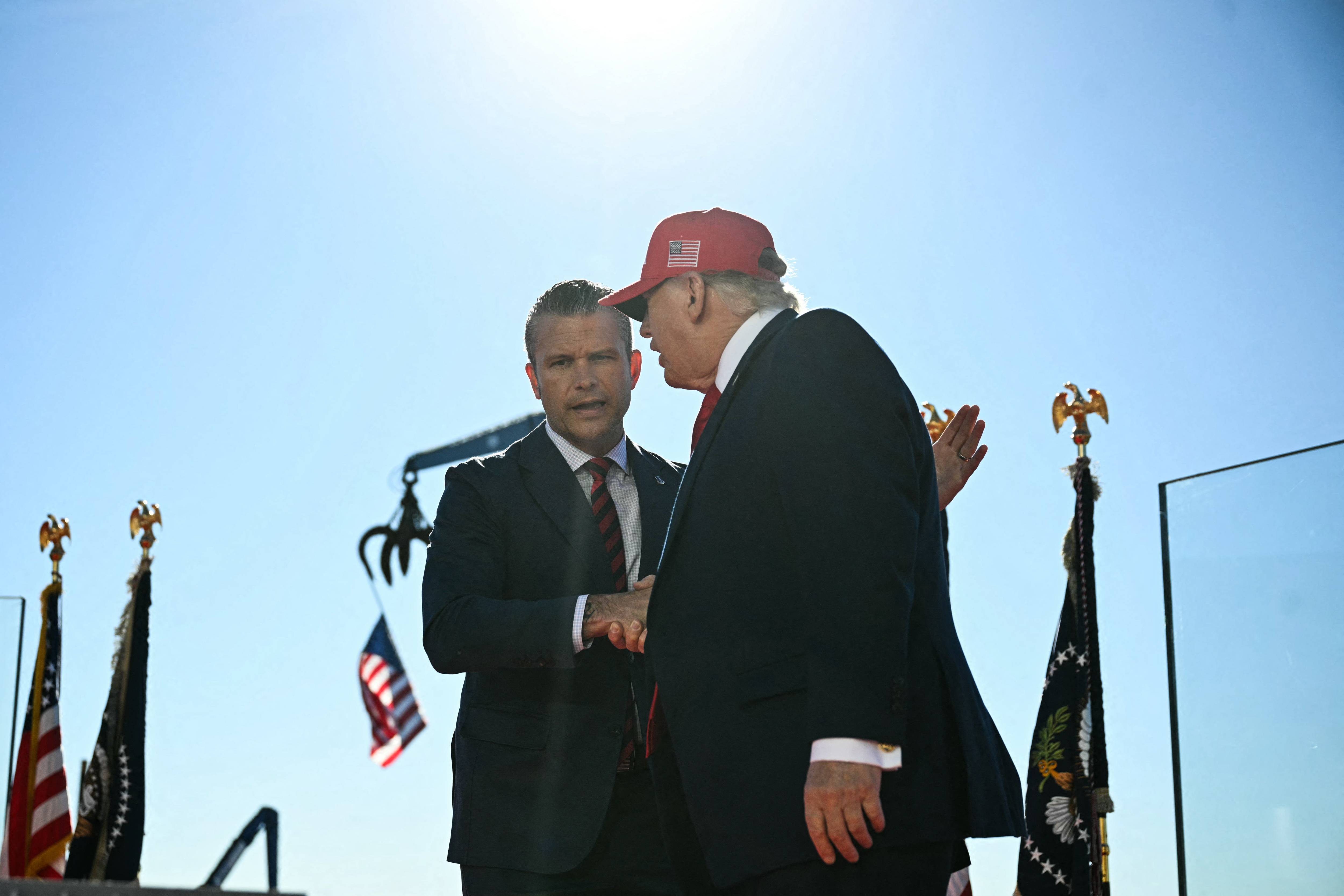 US President Donald Trump and Pentagon Secretary Pete Hegseth