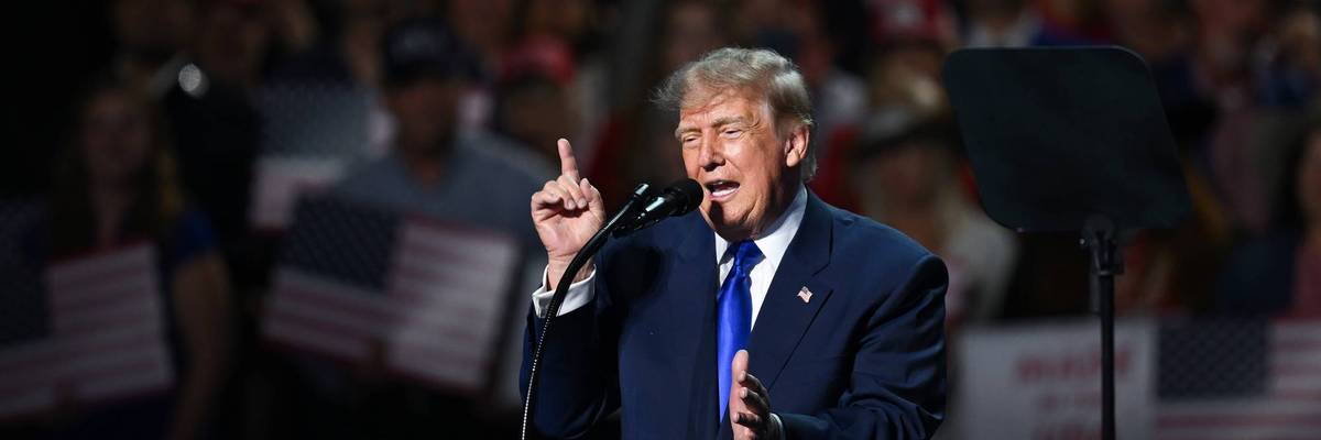 US President Donald Trump speaks at the Republican midterm convention