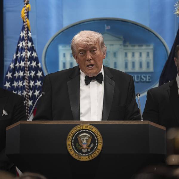 US President Donald Trump speaks in Washington D.C