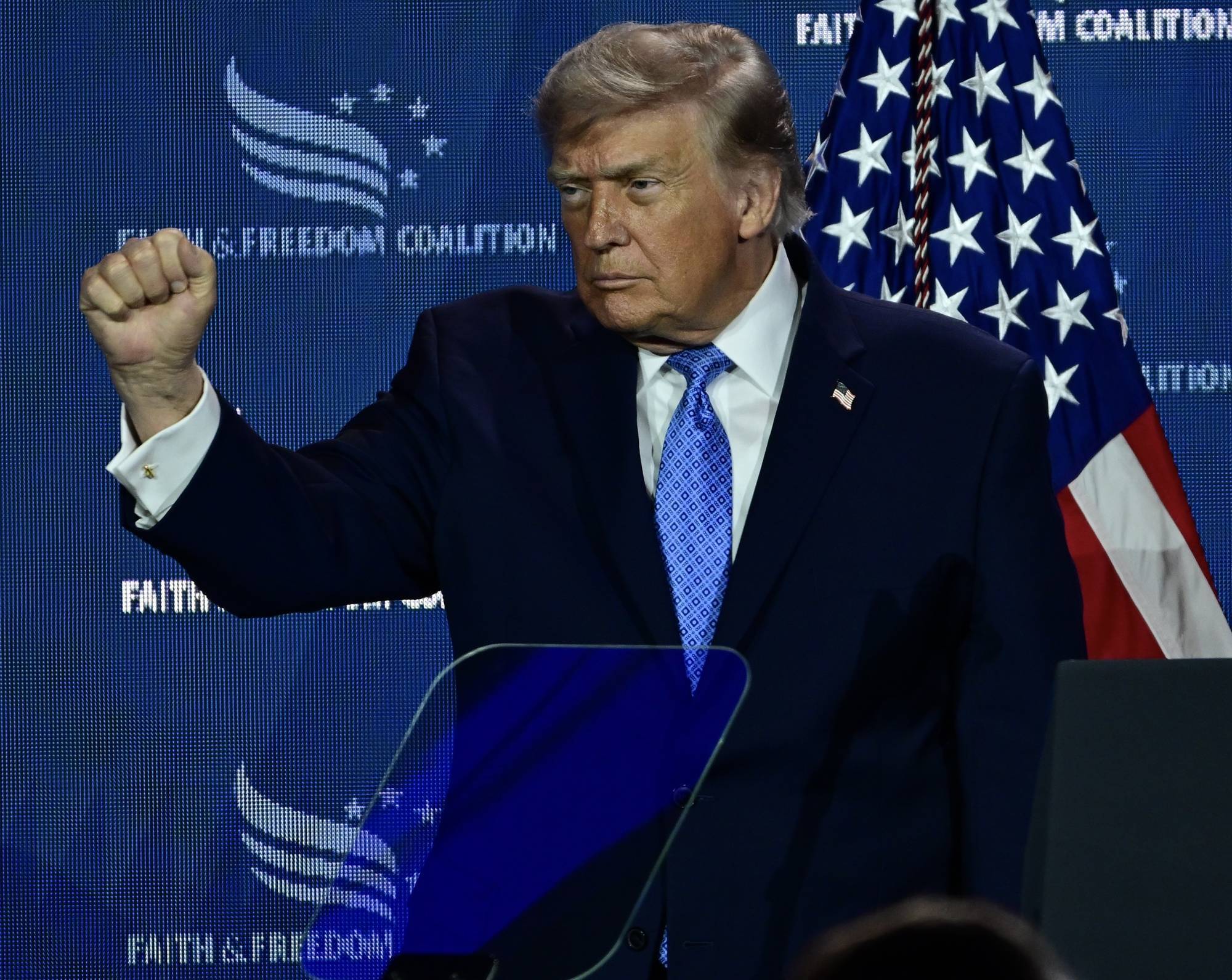US President Trump attends Faith and Freedom Coalition' conference
