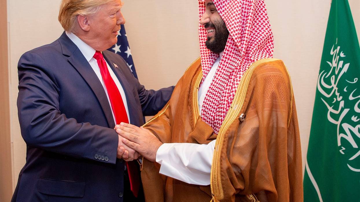 US President Trump meets Crown Prince of Saudi Arabia Al Saud