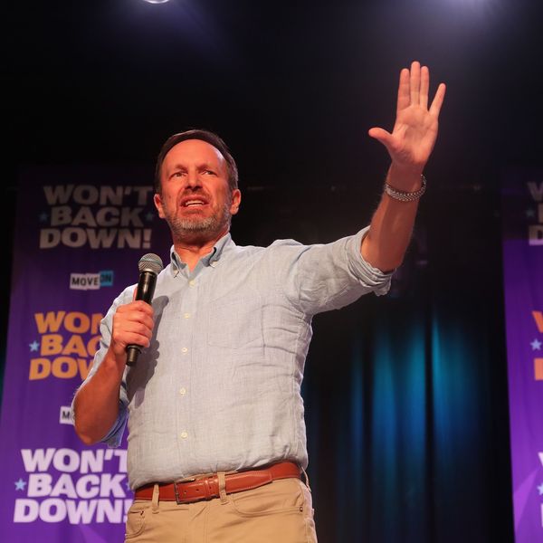 US Sen. Chris Murphy (D-Conn.) speaks during a Won't Back Down event