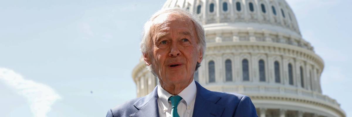 US Sen. Ed Markey (D-Mass.) speaks on Capitol Hill on April 15, 2026 in Washington, DC.