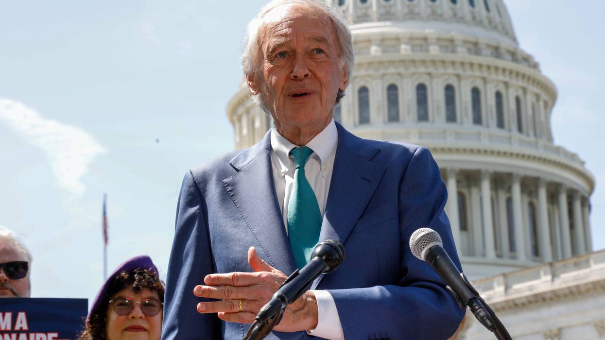 US Sen. Ed Markey (D-Mass.) speaks on Capitol Hill on April 15, 2026 in Washington, DC.