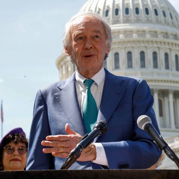 US Sen. Ed Markey (D-Mass.) speaks on Capitol Hill on April 15, 2026 in Washington, DC.