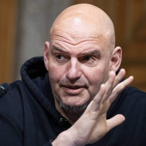 US Sen. John Fetterman in his hoodie in the Senate