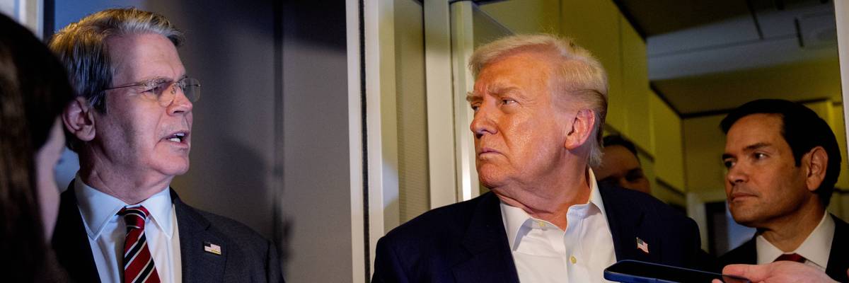 US Treasury Secretary Scott Bessent and President Donald Trump