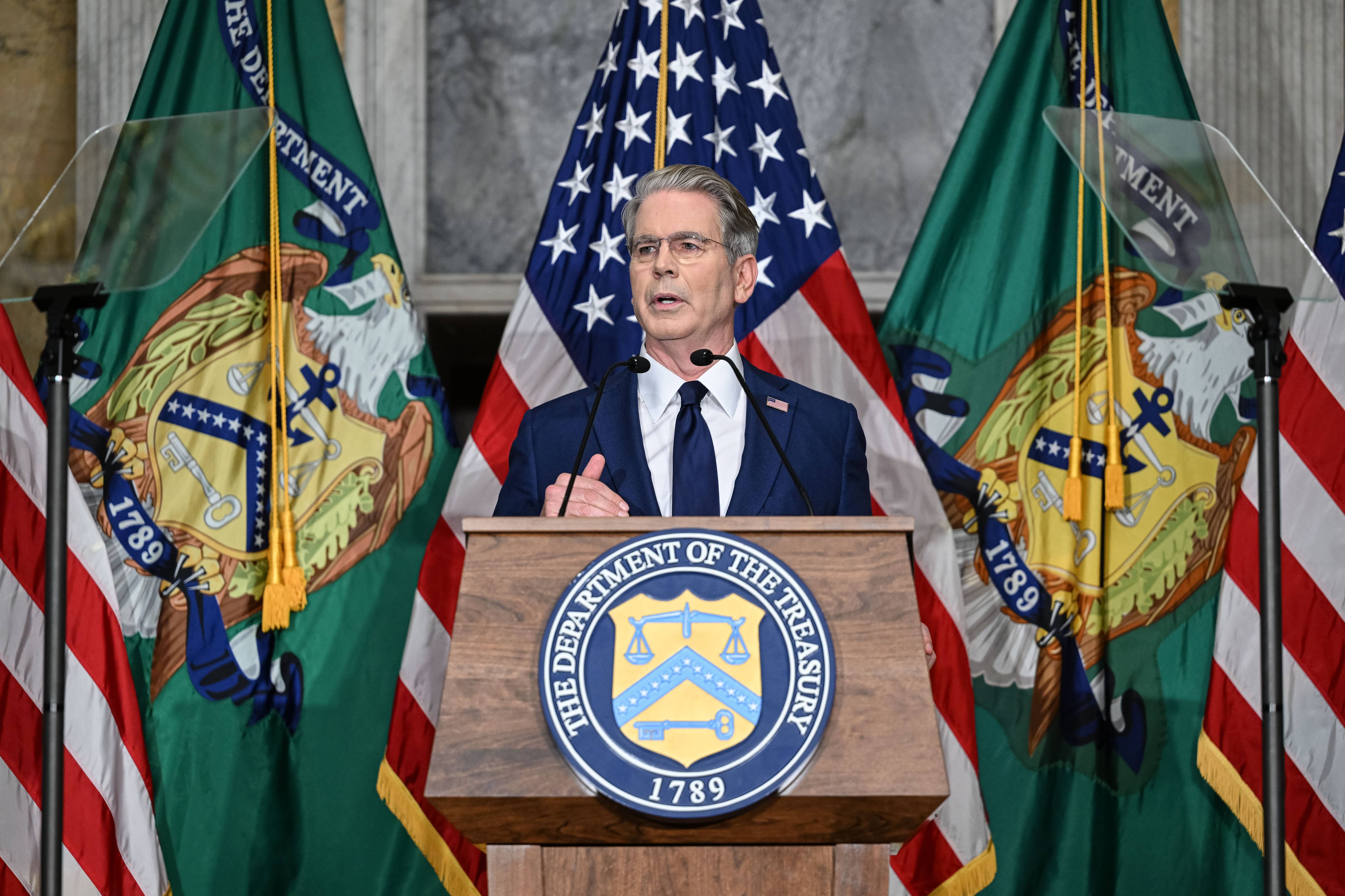 US Treasury Secretary Scott Bessent holds press conference