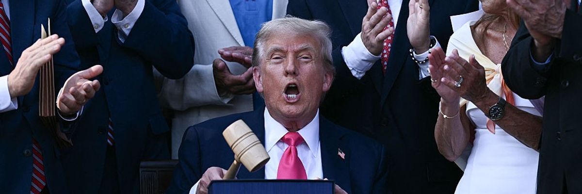 US Trump with gavel
