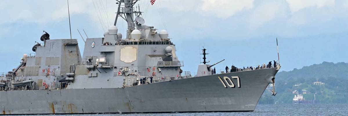 US war ship in Caribbean.