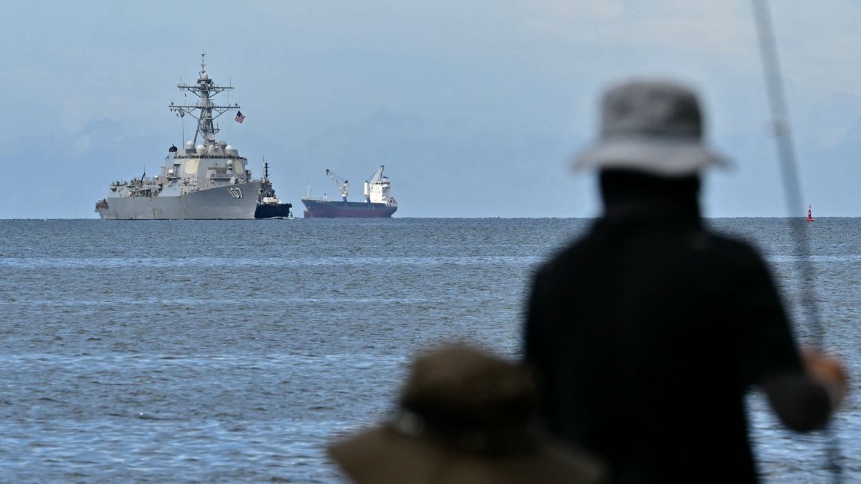 US warship in the Caribbean.