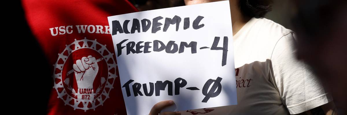USC, education compact, protest, academics, Tommy Trojan, Trump, academic freedom, USC campus