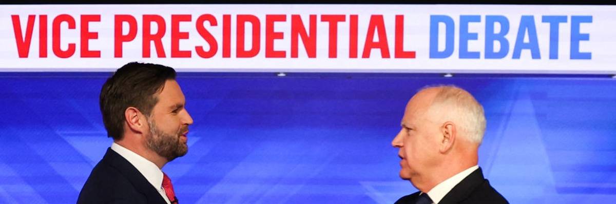 Vance and Walz at vice presidential debate