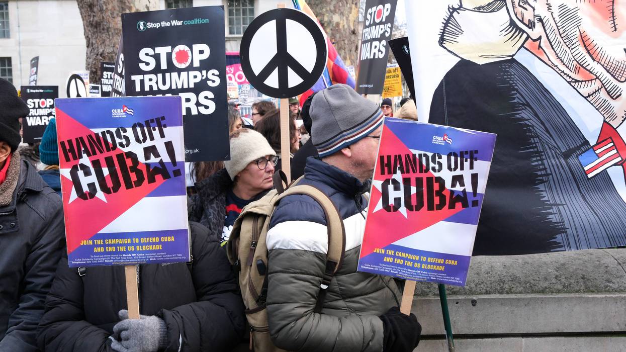 Venezuela America conflict: protest against American action in Venezuela, London