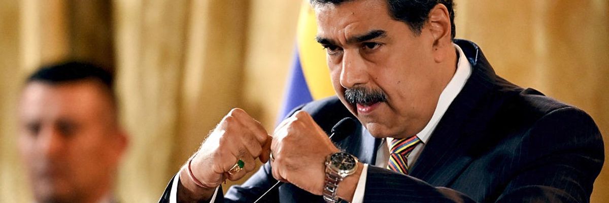 Venezuelan President Nicolás Maduro addresses the National Assembly