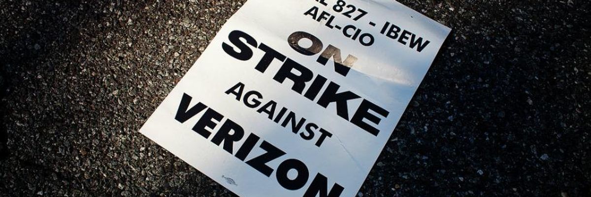 Protesting 'Shameful' Greed, 40,000 Verizon Workers Set to Strike Wednesday