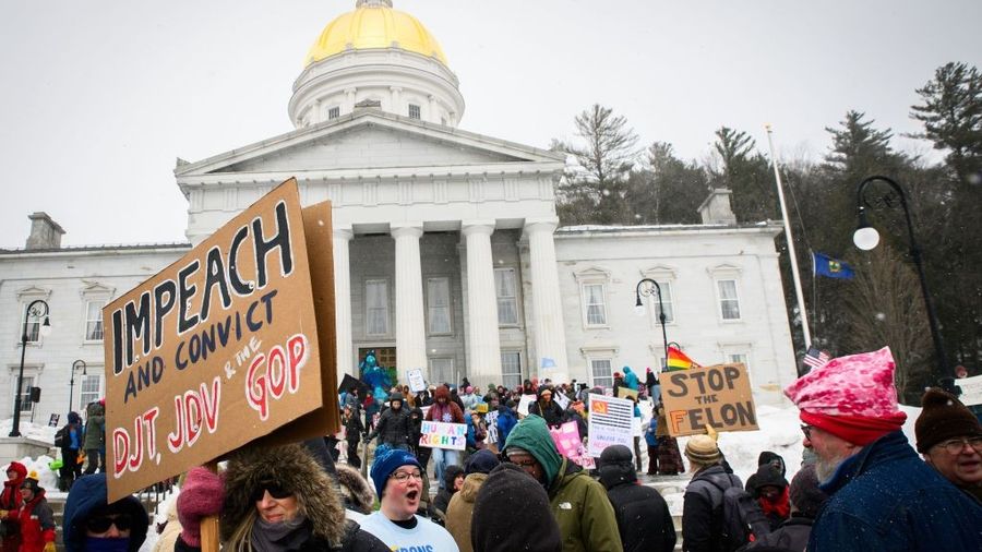 Vermont demonstrators protest Trump on Women's Day