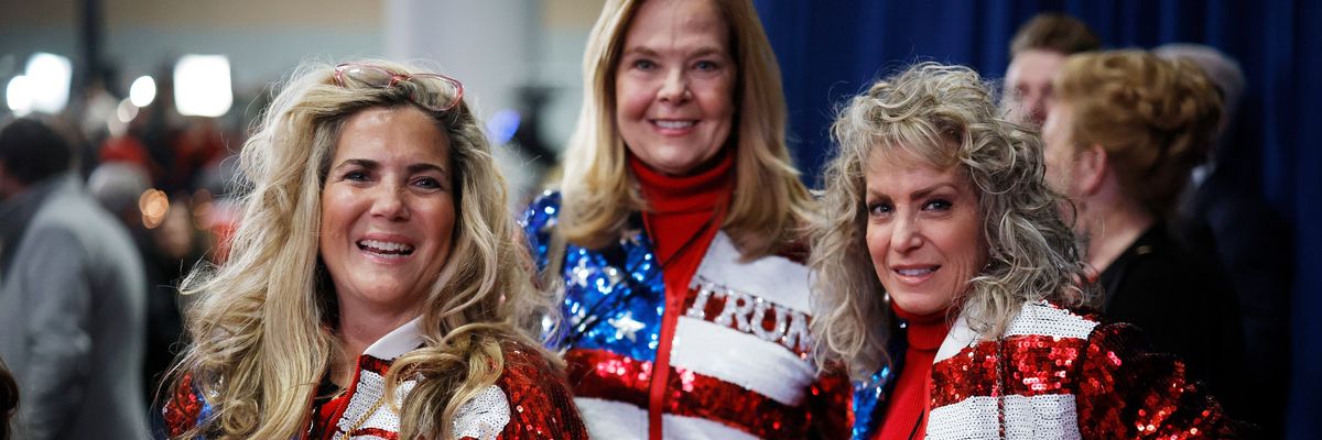 (Very white) Trump supporters at Iowa caucus in Des Moines