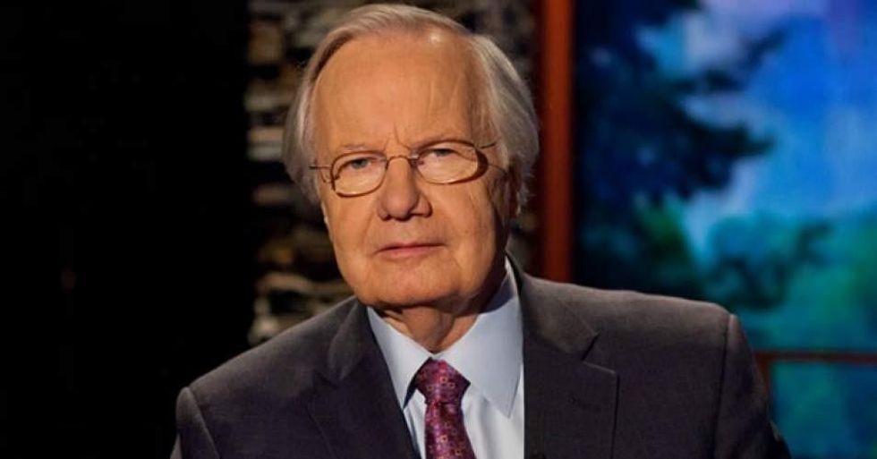 Veteran journalist Bill Moyers on the set of Moyers & Company in 2013. (Credit: BillMoyers.com)